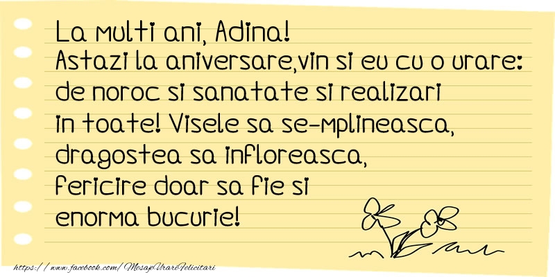 La multi ani Adina! - Felicitari de La Multi Ani