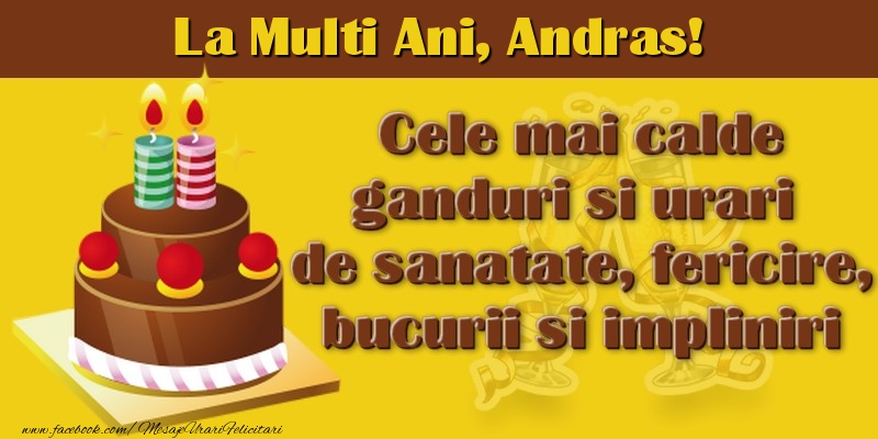 La multi ani, Andras! - Felicitari de La Multi Ani cu tort
