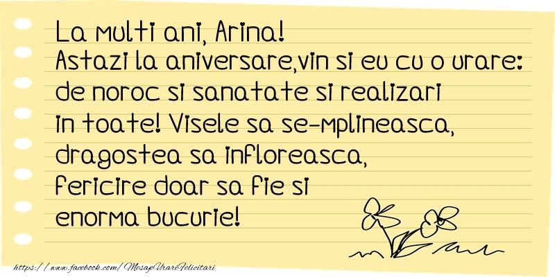 La multi ani Arina! - Felicitari de La Multi Ani