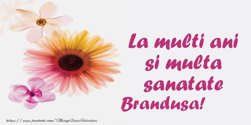 La multi ani si multa sanatate Brandusa! - Felicitari de La Multi Ani cu flori