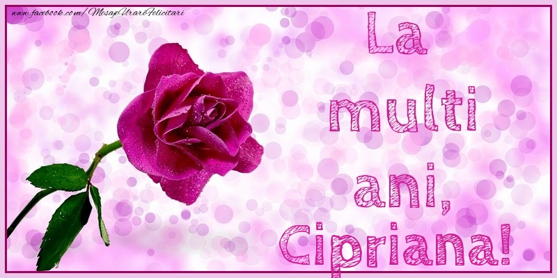 La multi ani, Cipriana! - Felicitari de La Multi Ani cu trandafiri