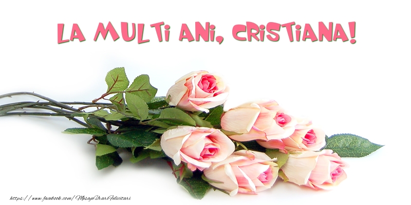  Trandafiri: La multi ani, Cristiana! - Felicitari de La Multi Ani cu flori