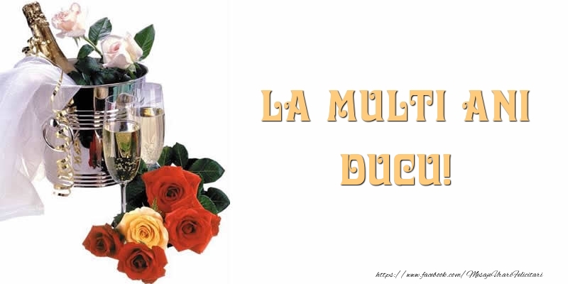 La multi ani Ducu! - Felicitari de La Multi Ani cu flori si sampanie