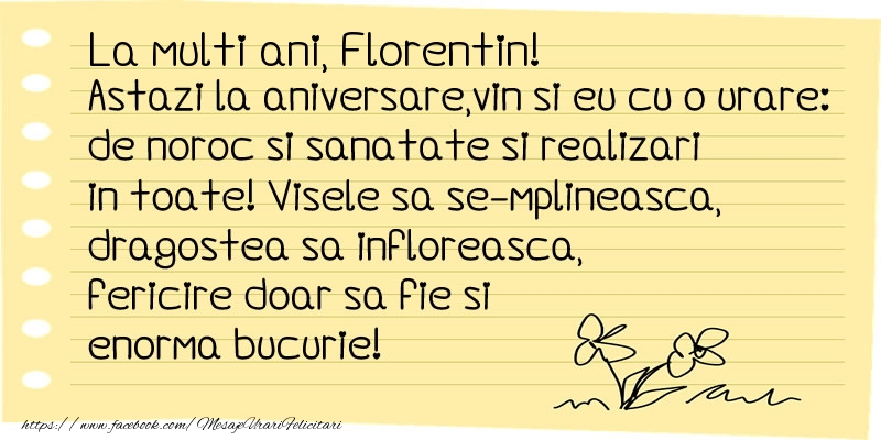  La multi ani Florentin! - Felicitari de La Multi Ani