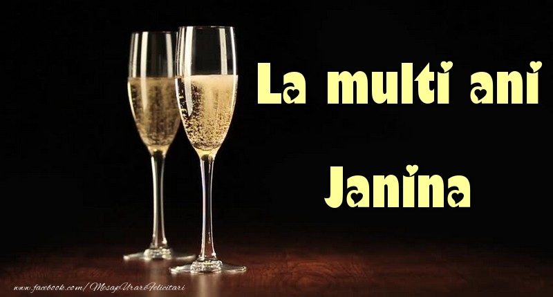 La multi ani Janina - Felicitari de La Multi Ani cu sampanie