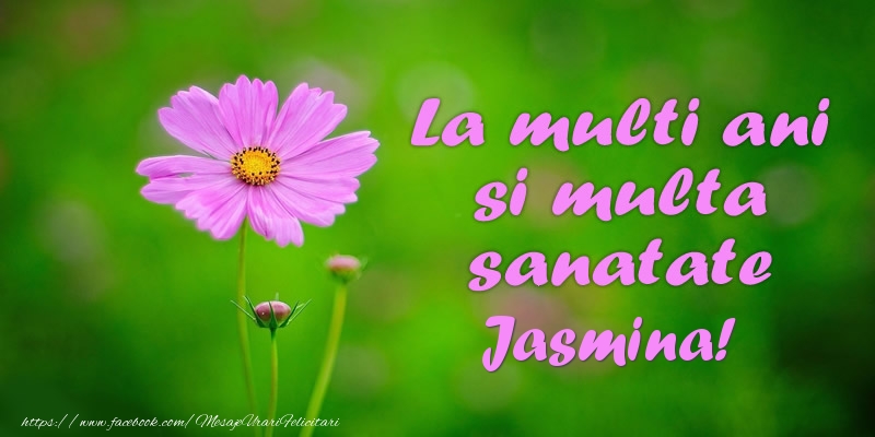 La multi ani si multa sanatate Jasmina! - Felicitari de La Multi Ani cu flori