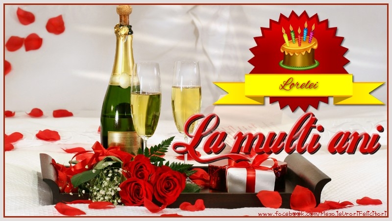 La multi ani, Lorelei - Felicitari de La Multi Ani cu tort si sampanie