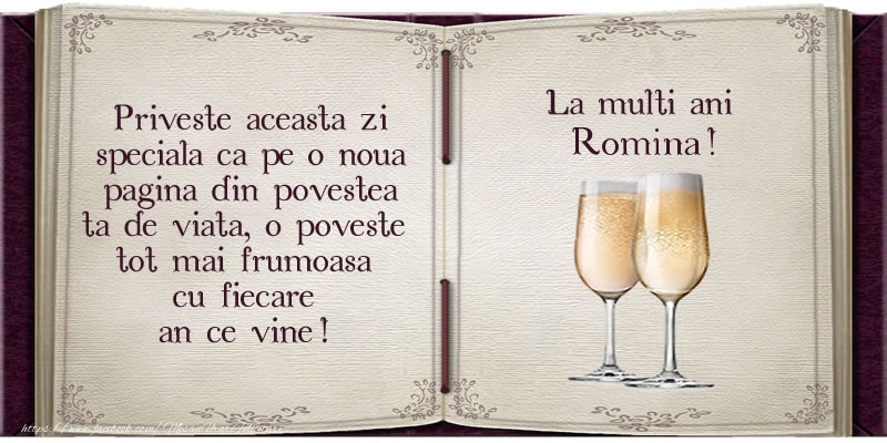 La multi ani Romina! - Felicitari de La Multi Ani cu sampanie